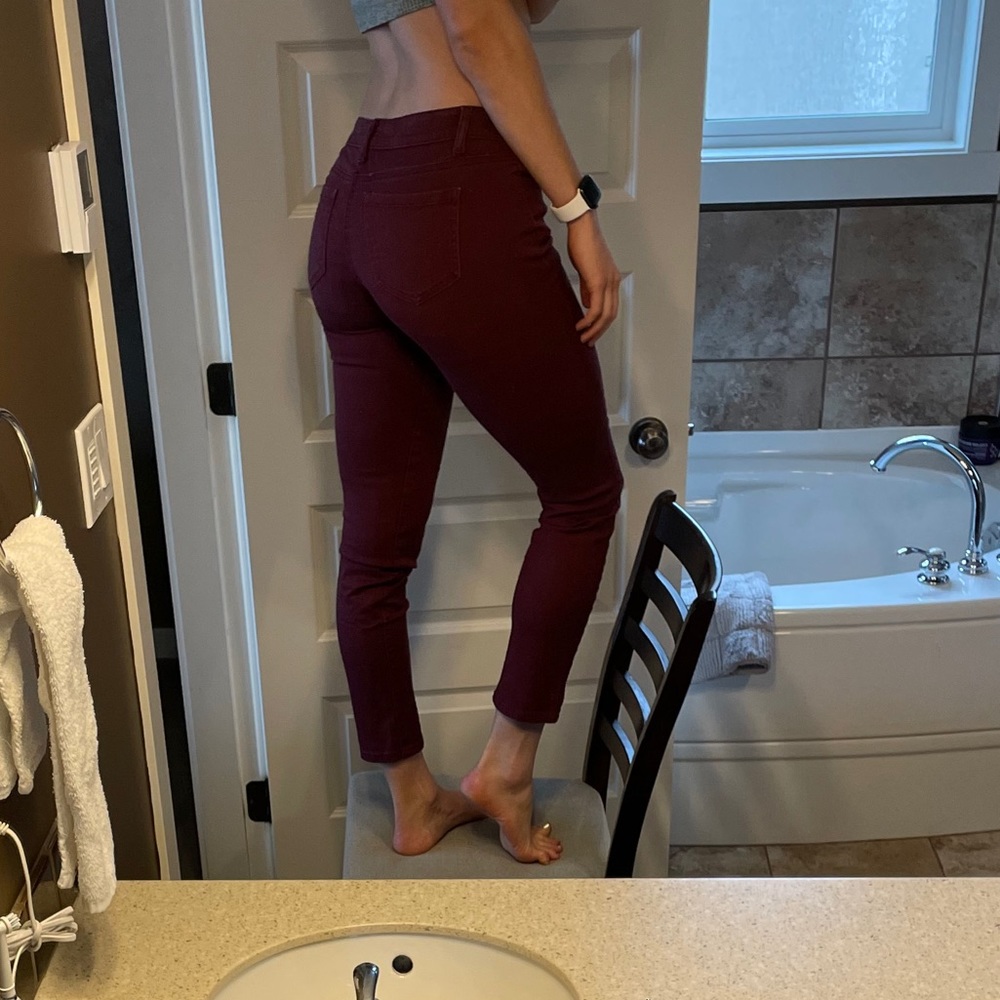 Burgundy Wax Jeans